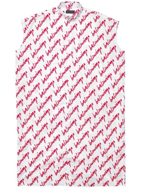 logo-print shirt dress