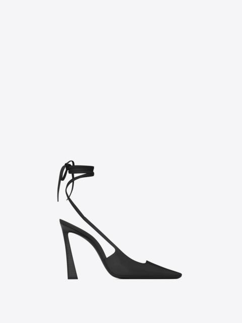 blade slingback pumps in shiny leather