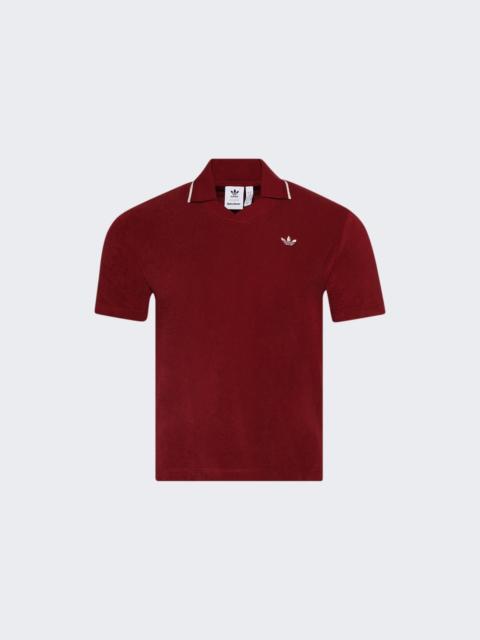 X Wales Bonner Terry Polo Collegiate Burgundy