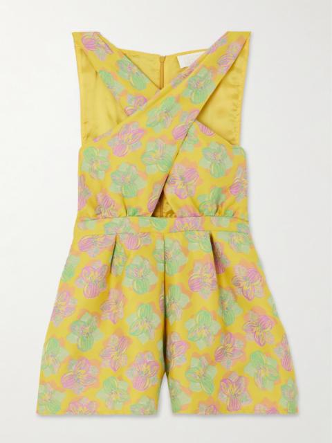 Louis Floral-jacquard Playsuit