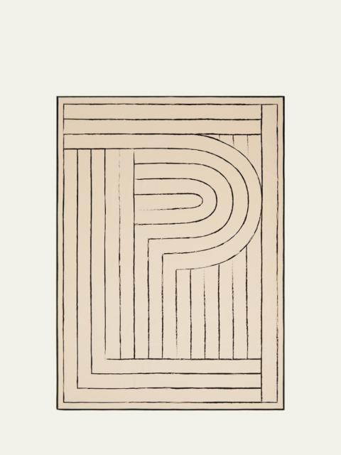 Labyrinth Screen-Printed Cashmere Throw, 59" x 79"