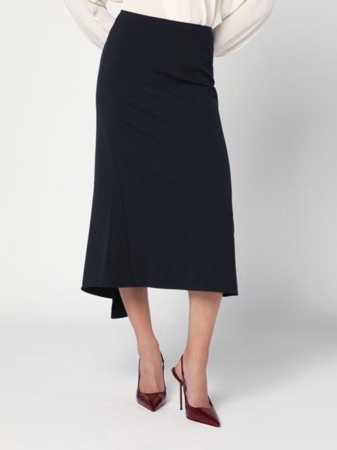 Navy blue skirt in wool blend