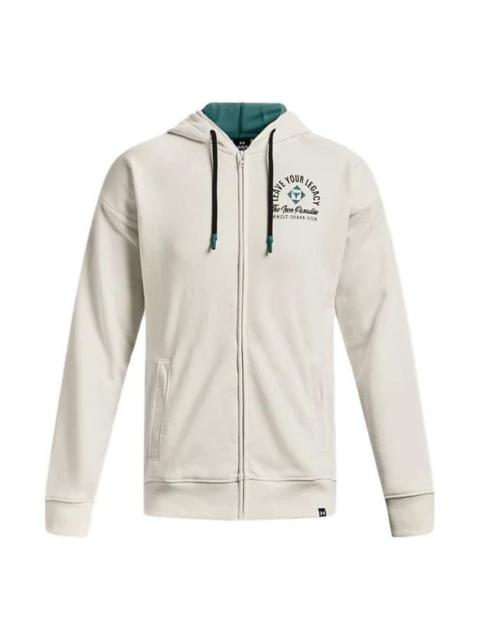 Under Armour Project Rock Heavyweight Terry Full-Zip Hoodie 'Ivory White' 1377436-130
