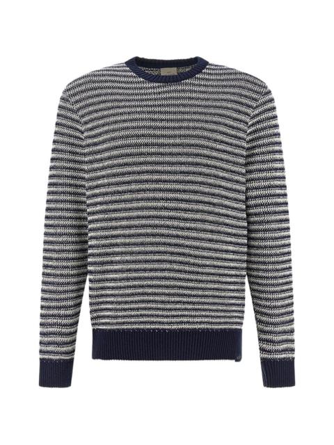 bouclé striped crew-neck sweater