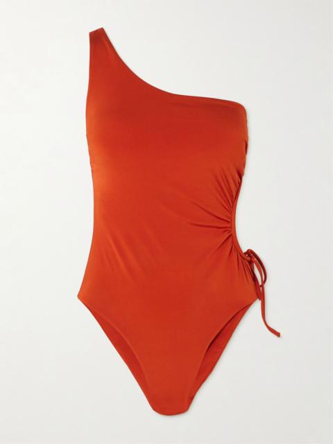 Canarie one-shoulder cutout swimsuit Red