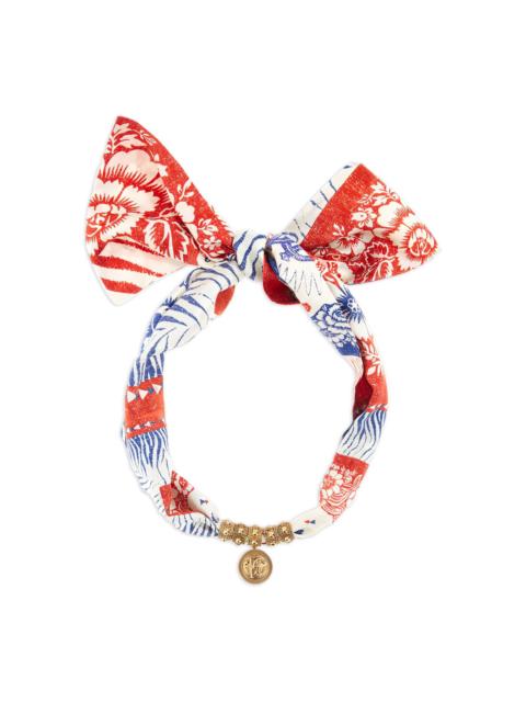 silk-floral patterned necklace