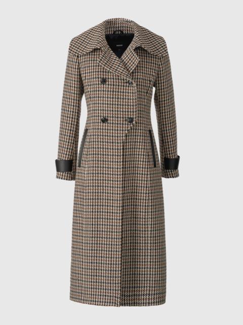 ELODIE-HT Houndstooth Wool Maxi Coat