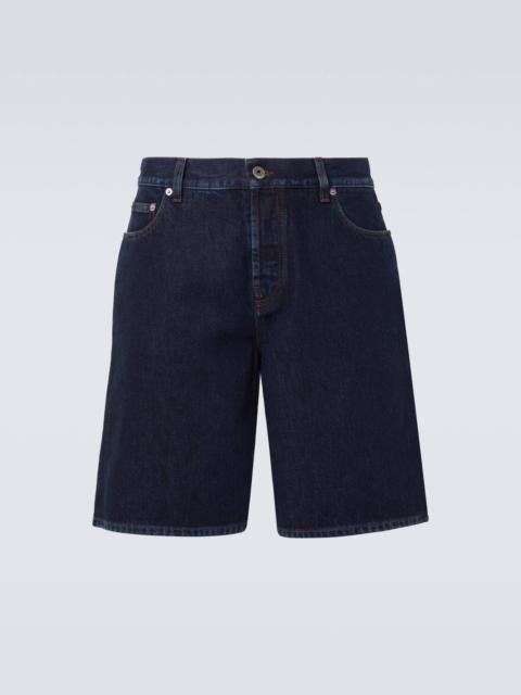 Mid-rise denim shorts