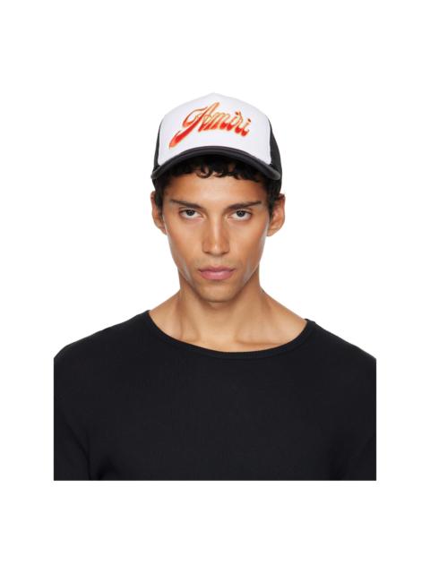 White & Black 'AMIRI' Groovy Trucker Cap