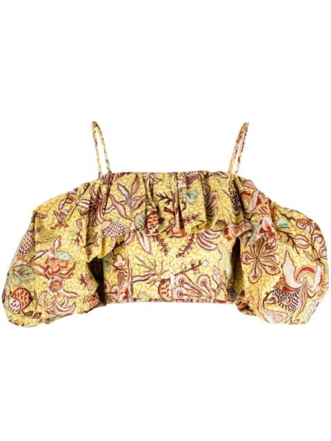 Carla Calla Lily-print top