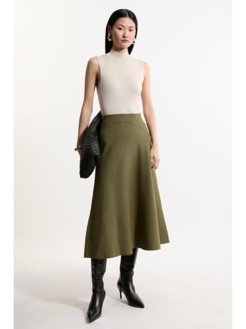 Viscose Blend Milano Knit Full Midi Skirt