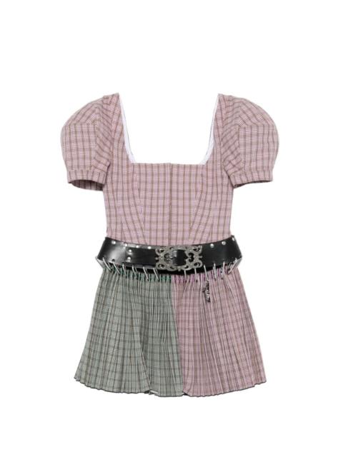 Carly tartan belted mini dress