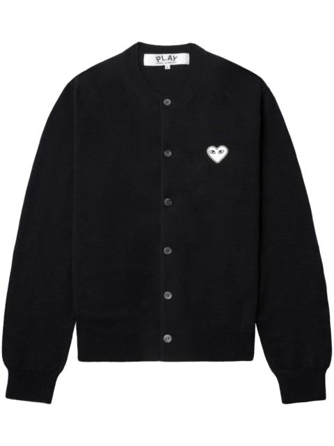 heart-appliqué cardigan