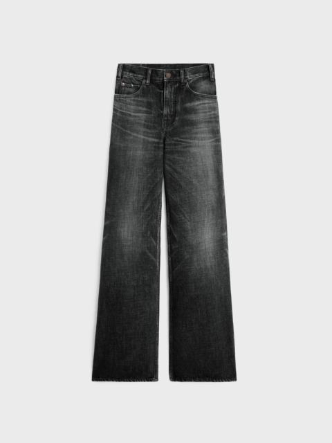 flared surf jeans in black ice rinse denim