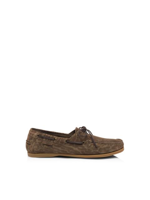 OCELOT PRINT SUEDE ROBIN BOAT SHOE