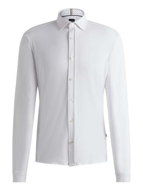SLIM-FIT SHIRT IN STRETCH-COTTON JERSEY