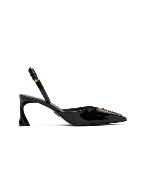 Black Elsa Patent Slingback Heels