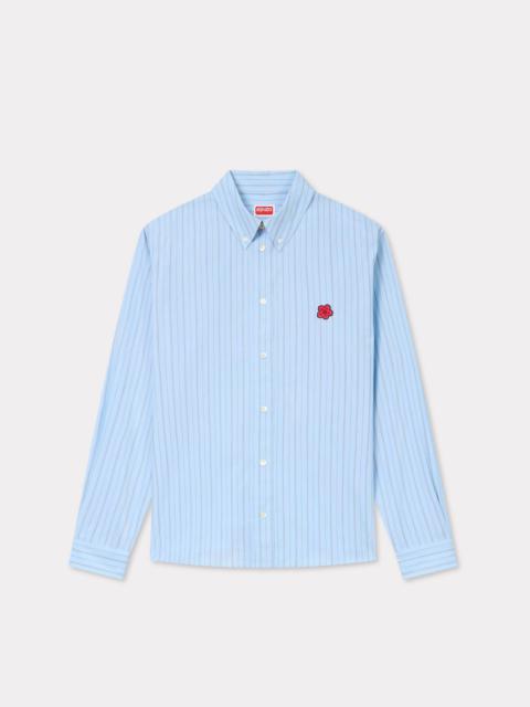 'Boke Flower' embroidered casual shirt in cotton oxford