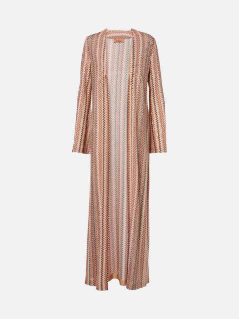 Zigzag lamé cardigan