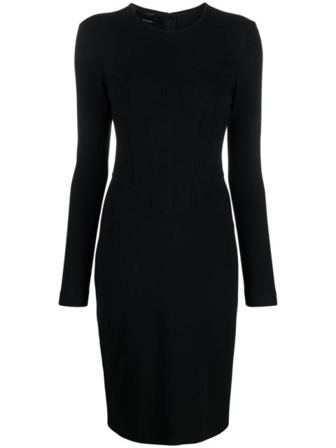 corset-style long-sleeve minidress