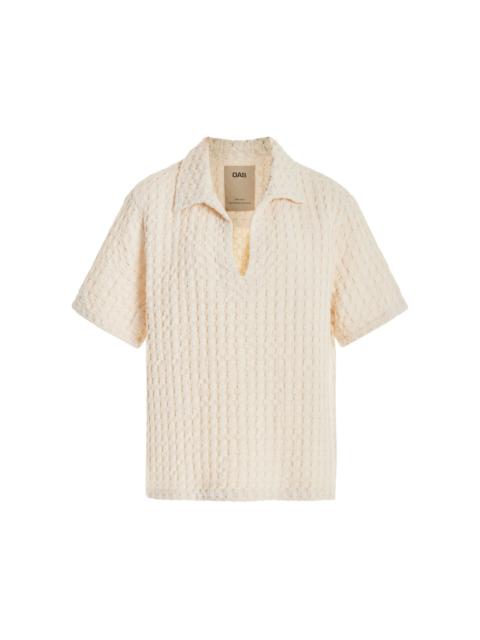 Jaffa Waffle-Knit Cotton Shirt ivory