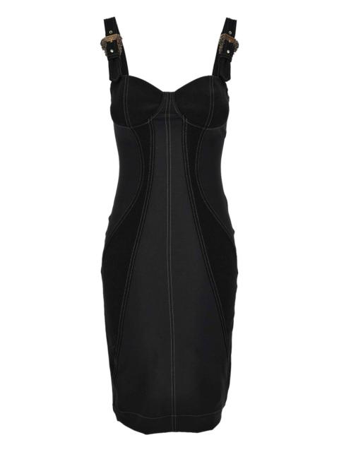 buckle-embellished seam-detail dress