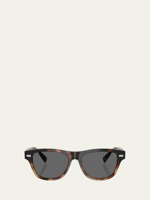 Havana Rectangle Acetate Sunglasses