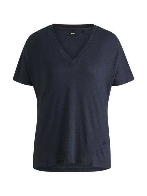 V-NECK T-SHIRT WITH DOUBLE B MONOGRAM