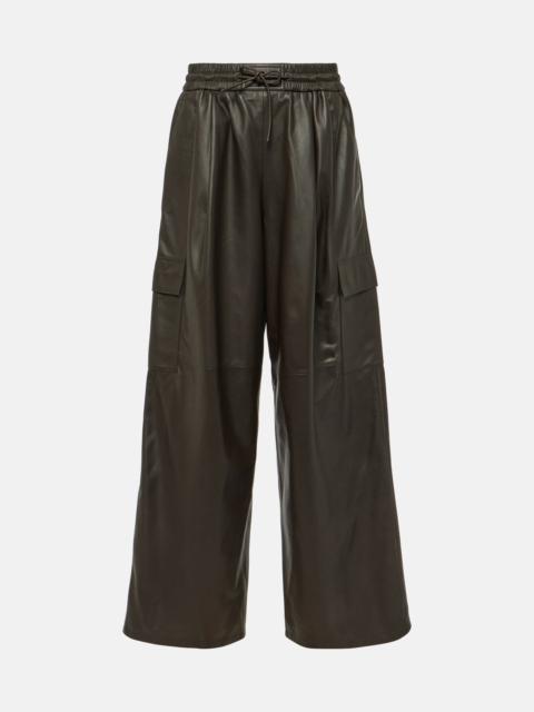 Leather cargo pants