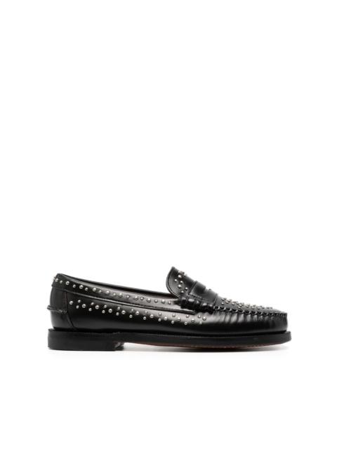 stud-embellished leather loafers