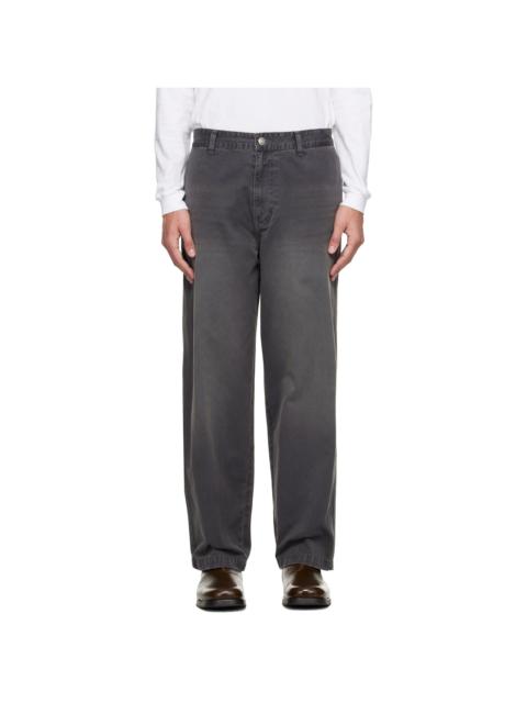 Gray Painted Chino Trousers