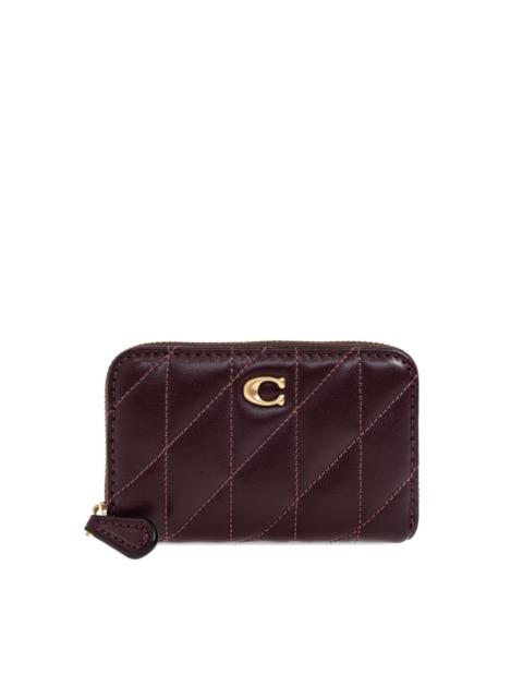 quilted logo-plaque wallet