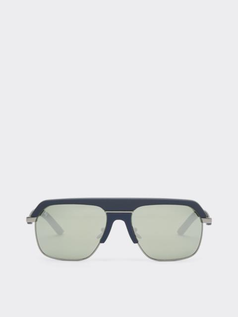 Ferrari sunglasses in gunmetalmetal with gray mirrored lenses