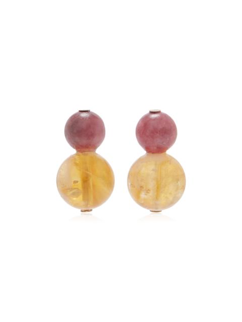 Cay Rhodonite And Citrine Earrings yellow
