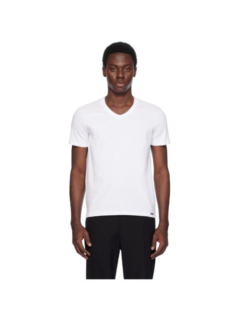 White Cotton Stretch Jersey T-shirt