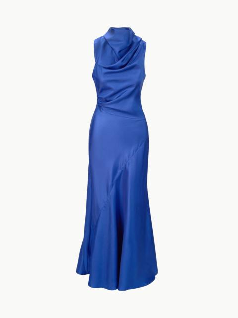 STAUD FRIDA SILK DRESS DEEP SEA
