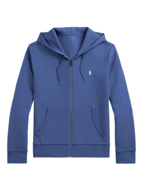 double-knit zip-up hoodie