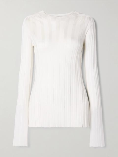 Cosette ribbed-knit top White