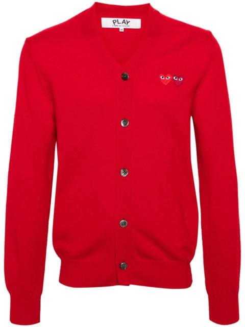 double-heart wool cardigan