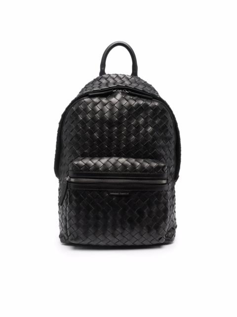 Armor woven leather backpack
