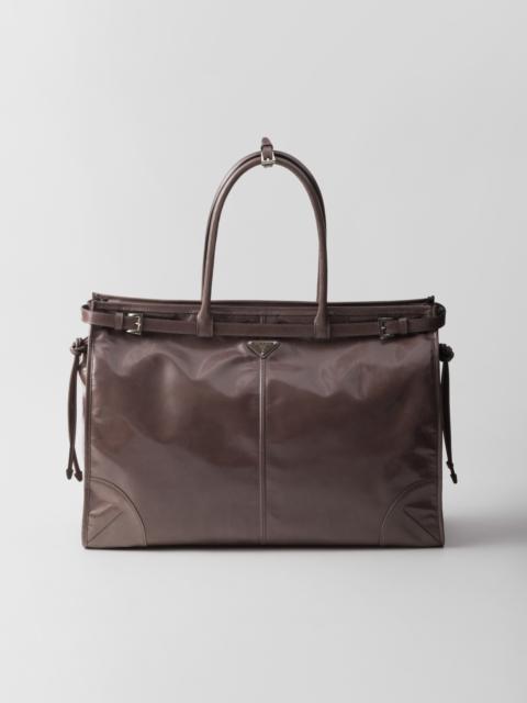 Leather tote bag
