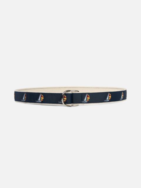 MADE-IN-USA SAILING BOATS MOTIF D RING BELT