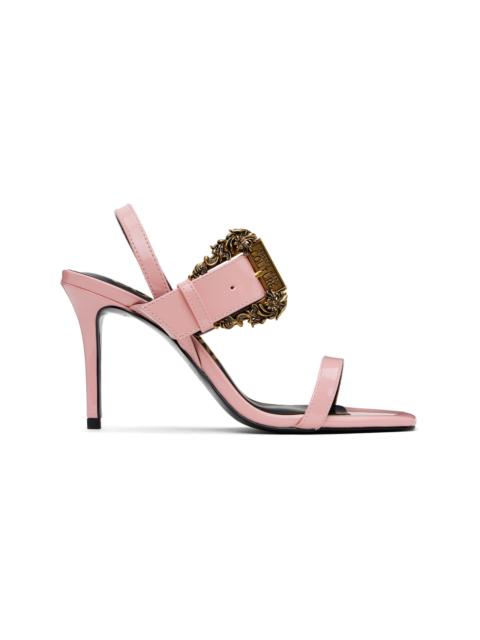 Pink Baroque Buckle Patent Emily Heeled Sandals