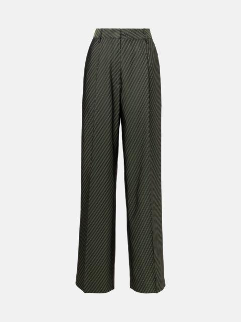 Striped high-rise wide-leg pants