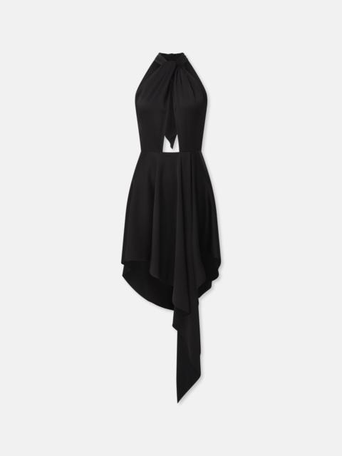 Halterneck Asymmetric Midi Dress