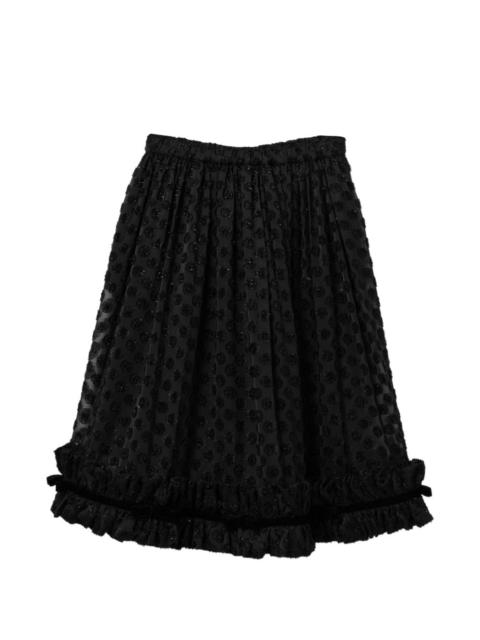 ruffled midi skirt
