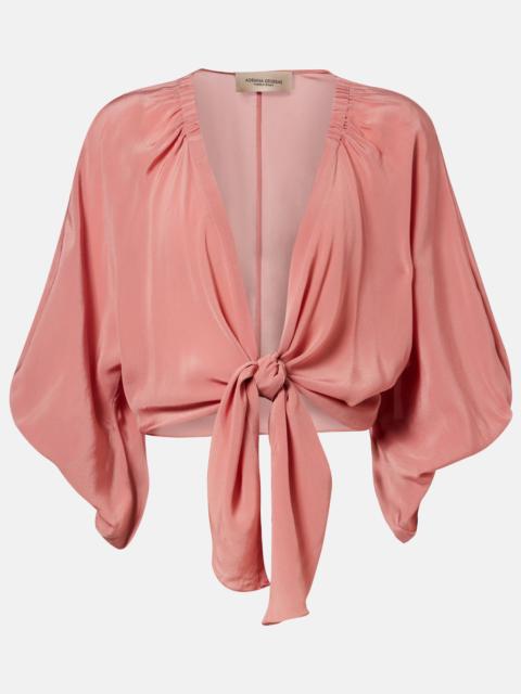 Solid Front gathered crop top