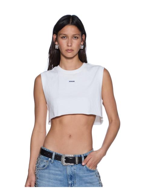 LABELS CROP TANK WHITE