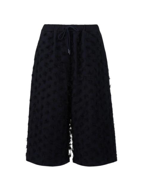 drawstring textured shorts