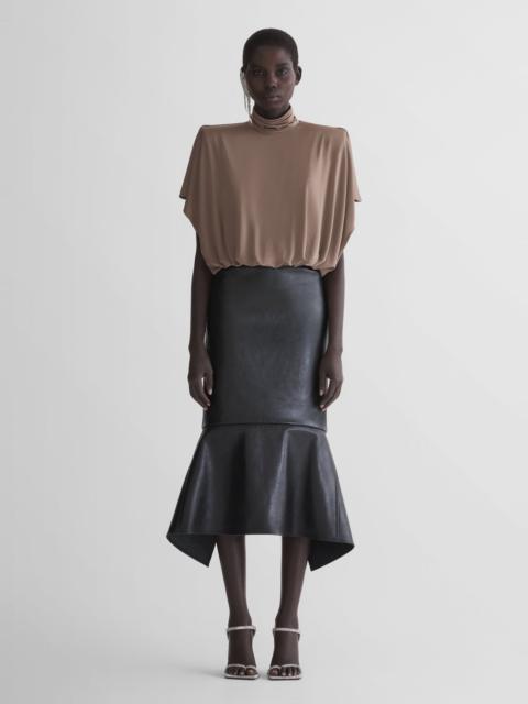 leather slit mermaid skirt